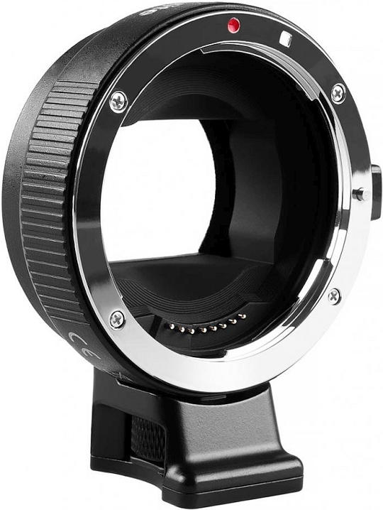 Adaptér umožňující používat objektivy Canon EF a Canon EF-S na fotoaparátech Sony, bajonet sony