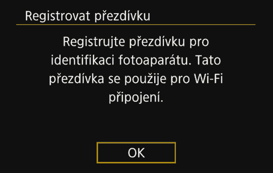 Registrace fotoaparátu pro Wi-Fi | moje Tajemno