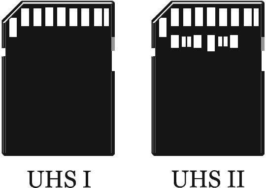 SD paměťové karty UHS-I a UHS-II