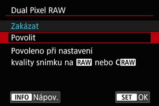 Dual Pixel RAW - aktivace | moje Tajemno